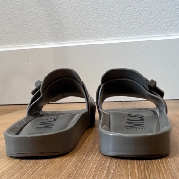 Melissa Beach Slide IV Sandals | Putty Taupe Buckle Slides | Size 6 | Minimalist - Picture 9 of 14